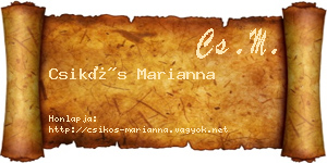 Csikós Marianna névjegykártya
